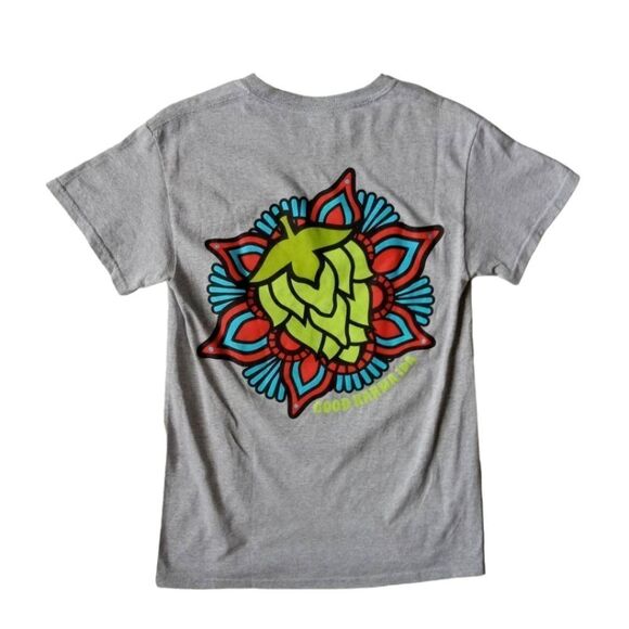 Gildan Sport Gray Short Sleeve Good Karma IPA Brand Graphic T-Shirt Adult Small - Picture 2 of 9